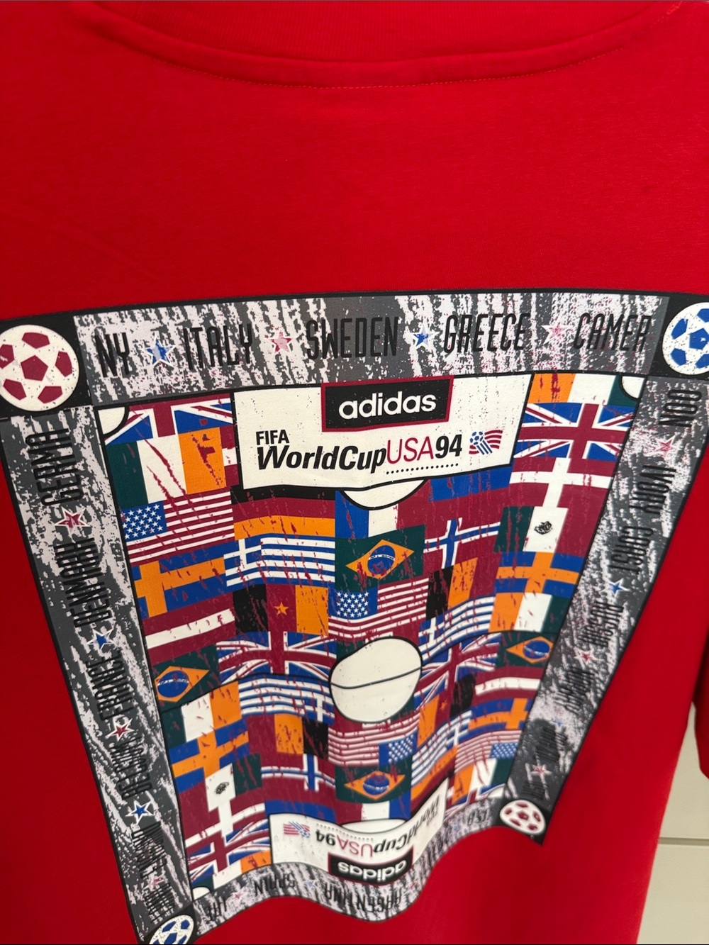 Adidas Originals FIFA Classics USA ‘94 World Cup Graphic T-Shirt Red Men’s M - Picture 5 of 6